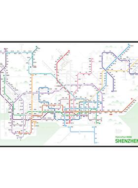 深圳地铁换乘线路图高清装饰画