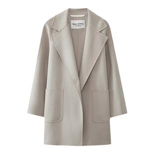 【自营】Marc O'Polo【商场同款】绵羊毛水波纹中长双面呢大衣女