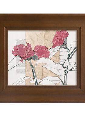 法式中古卧室装饰画《花瓣书》