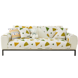 纯棉沙发垫四季通用防滑布艺简约现代全棉真皮沙发木坐垫子沙发巾