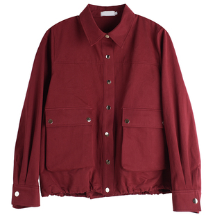 复古港风胖莹莹大码女装高级感酷飒宽松休闲工装夹克上衣百搭外套