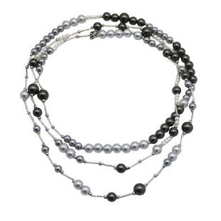 倪妮同款黑色串珠珍珠项链女轻奢小众长款叠戴毛衣链配饰夸张首饰