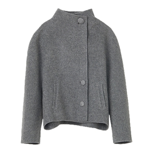 LANCY/朗姿2025冬新款高级感羊毛牦牛绒双面呢短款大衣毛呢外套女