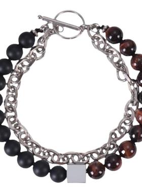 FF假朋友虎眼石钛钢双层手链男女