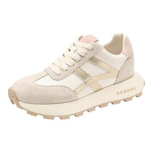 超火厚底阿甘鞋女2026新款春秋百搭华夫鞋潮鞋休闲鞋增高运动板鞋