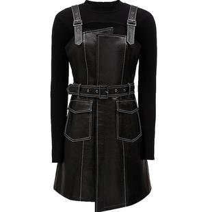 ONLY冬季时尚气质辣妹风套装A字PU欧美短款连衣裙女|12337Y002