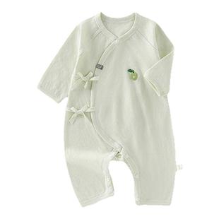 婧麒新生婴儿52码宝宝连体衣纯棉衣服长袖哈衣a类婴幼儿夏和尚服