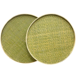 竹编竹制品竹皮竹青纯天然有孔无孔圆簸箕竹匾竹筛子干货晾晒