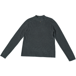 oo&vv半高领打底衫女25秋冬新款内搭针织衫修身显瘦长袖微透上衣