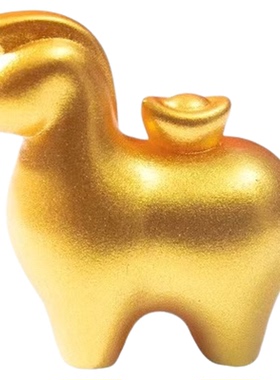 新年生肖小金马招财萌粒公仔摆件