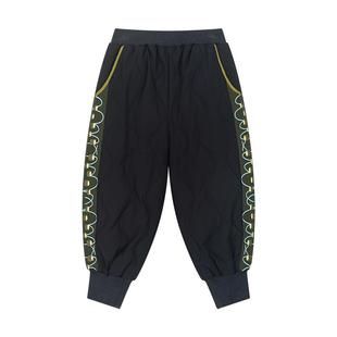 马拉丁儿童裤子25冬装新款男小童侧边装饰拼色图案设计羽绒裤