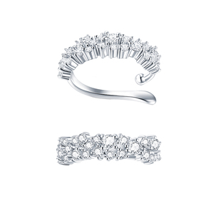 赵露思同款LELOUP排钻碎冰戒指女小众设计轻奢高级锆石尾戒小指戒