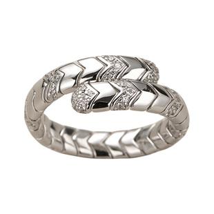 素图戒指925银精准百搭复古蛇形开口戒小众设计感高级冷淡风指环