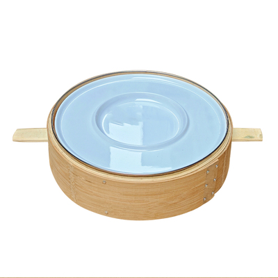 笨小孩火锅半斤八两鸭肠牛肉双拼密胺圆盘小号市井火锅店蒸笼餐具