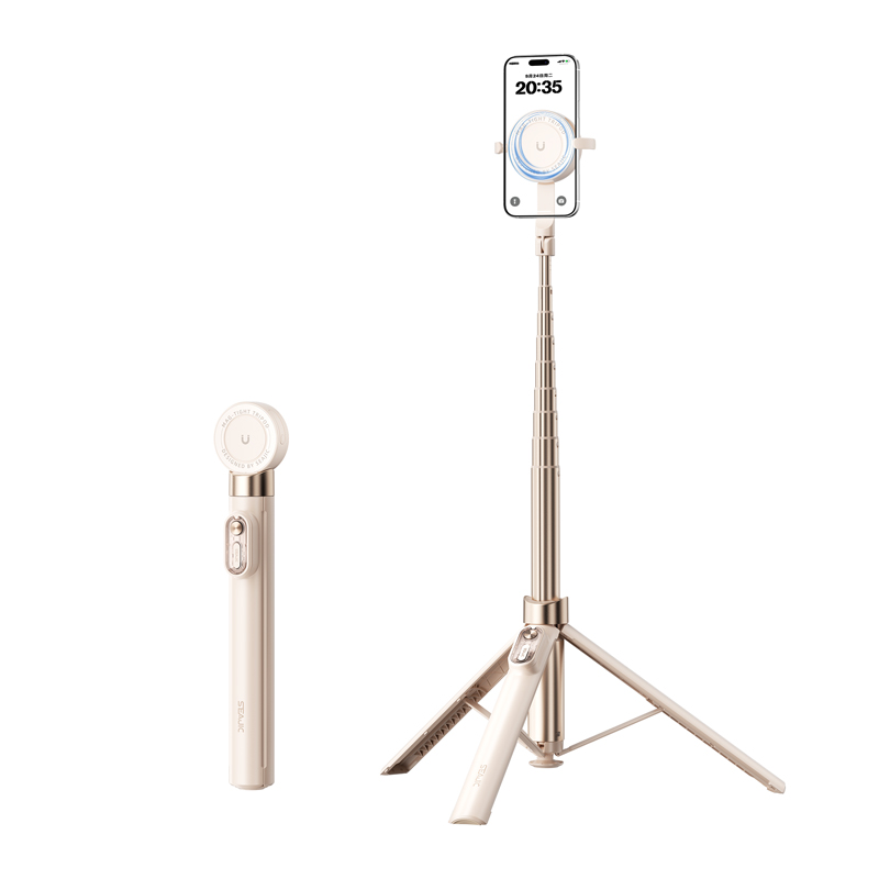 SEAJIC施吉客落地开磁吸自拍杆2025新款通用手持自拍神器旅游便携手机拍照支架丢丢杆落地三脚架演唱会支架