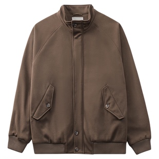 GWIT 重磅美拉德廓形呢子夹克冬季保暖夹棉棉服短款毛呢外套男