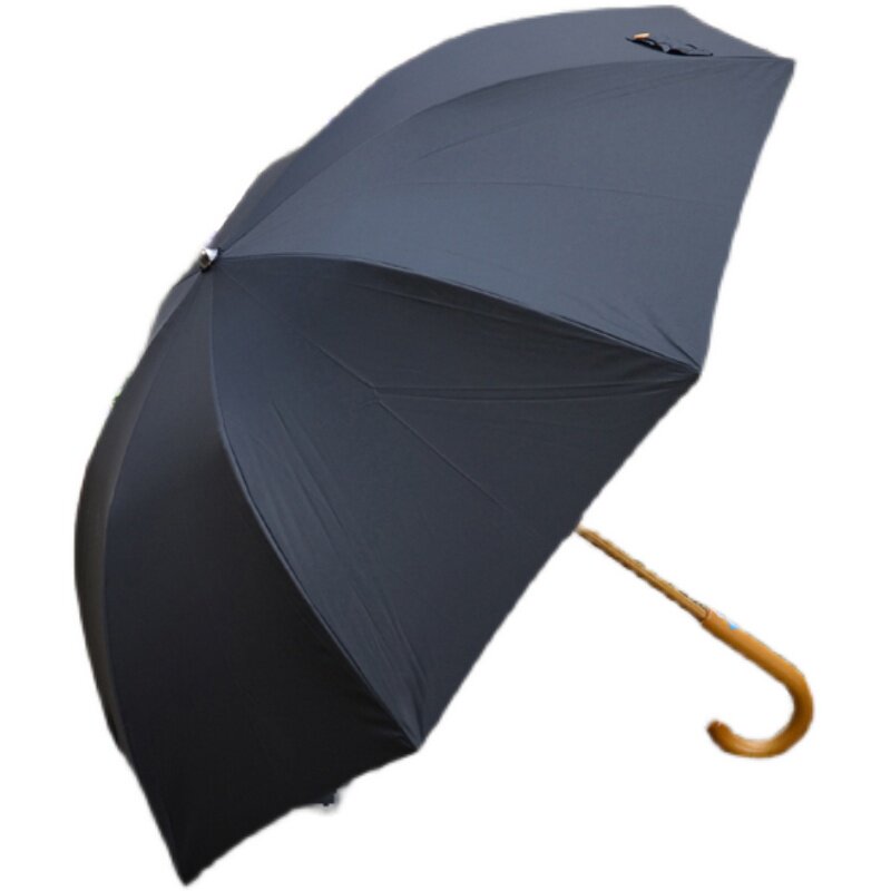 木兮日式复古木中棒长伞纯色男女晴雨伞手动成人防雨木制直杆雨伞
