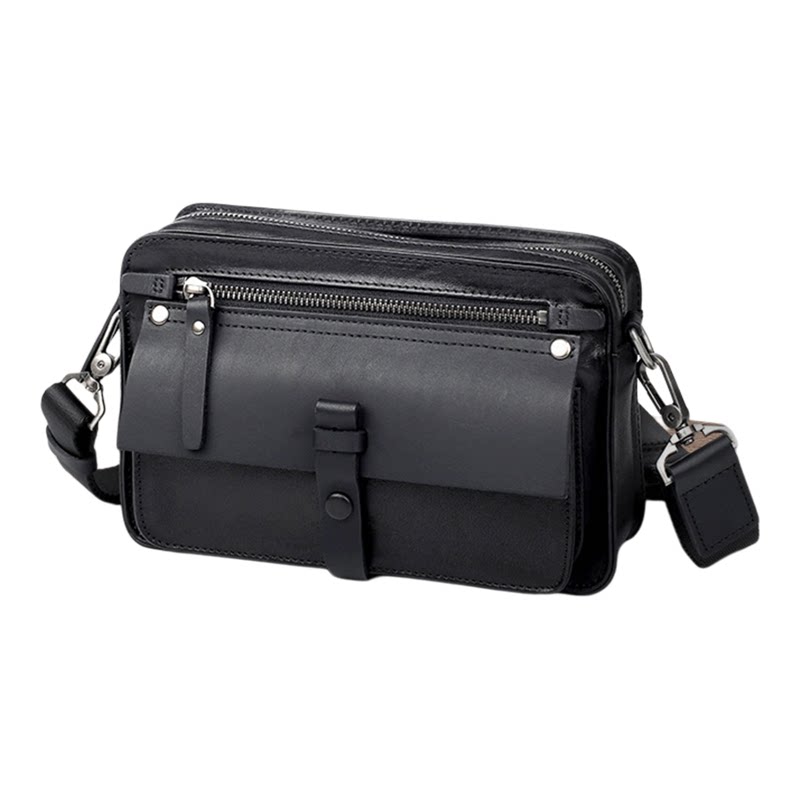 法国哥仕摩登真皮斜挎包男单肩包