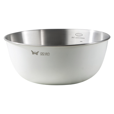 双枪304不锈钢盆食品级和面盆子家用厨房洗菜盆打蛋盆沥水篮烘焙