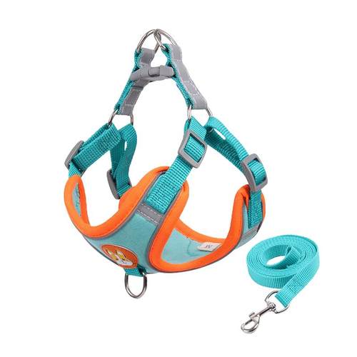 背心式狗狗牵引绳小型犬泰迪比熊博美胸背带宠物幼犬遛狗绳狗链子