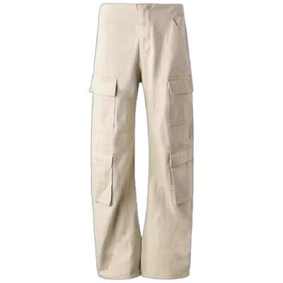ourhour卡其色四口袋工装弯刀裤