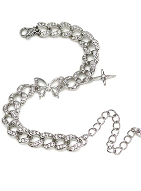 闪钻蝴蝶十字架手链男女ins简约