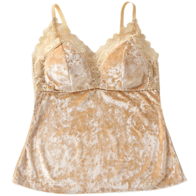 金丝绒保暖吊带背心秋冬美背上衣