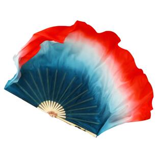 海洋秧歌真丝舞蹈扇水墨古典跳舞扇大墨蓝胶州秧歌扇广场舞双面扇