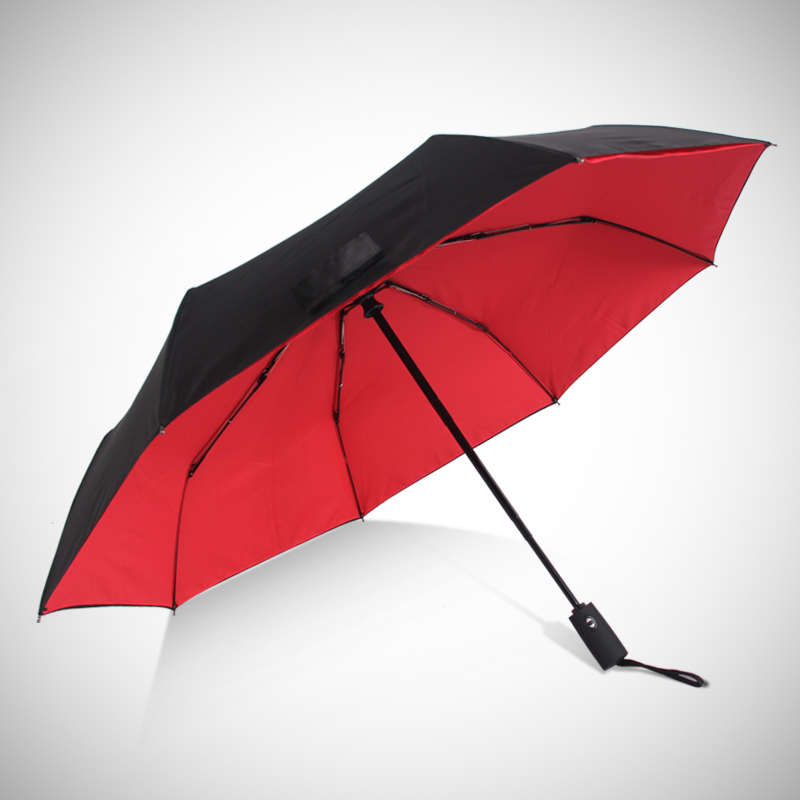 雨景全自动雨伞折叠双层防风男女学生超大双人商务加固三折晴雨伞