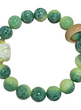 小青柠菩提手串男款盘玩六字真言