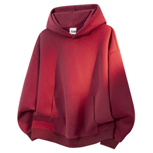 it izzue纯色重磅连帽衫卫衣男秋季宽松宽松纯色休闲外套上衣男Y