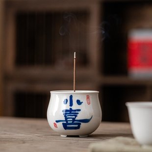 手绘小香炉线香底座线室内香薰炉座托香香家用座香香点香熏插香炉