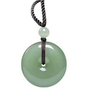 新疆和田玉青白玉平安扣坠子女男款天然玉石吊坠面包圈项链女挂件