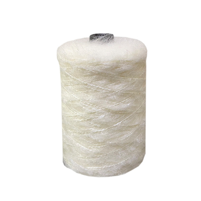 白色羊毛线马海毛手编围巾中粗线