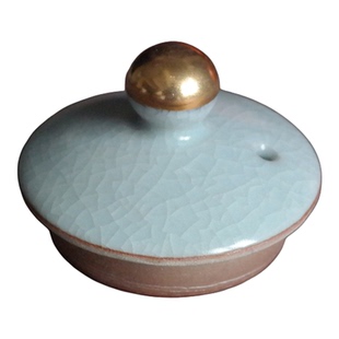 陶瓷汝窑茶壶盖子粗陶石头釉侧把壶盖配件黑金沙盖子泡茶壶单盖