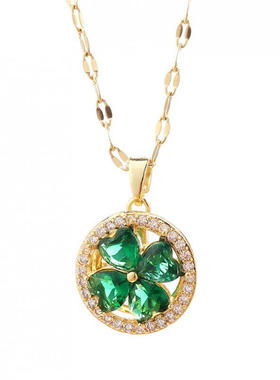 轻奢小众设计师款四叶草锆石项链