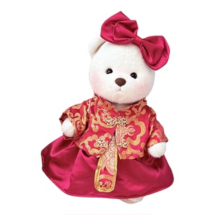 中号莉娜关节熊娃衣毛绒公仔玩偶着替衣服30cm泰迪熊新年情侣唐装