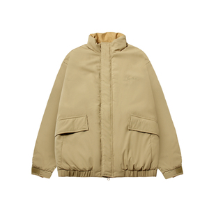 嘿马七作日系复古立领棉服冬季保暖宽松休闲百搭纯色棉衣外套上衣