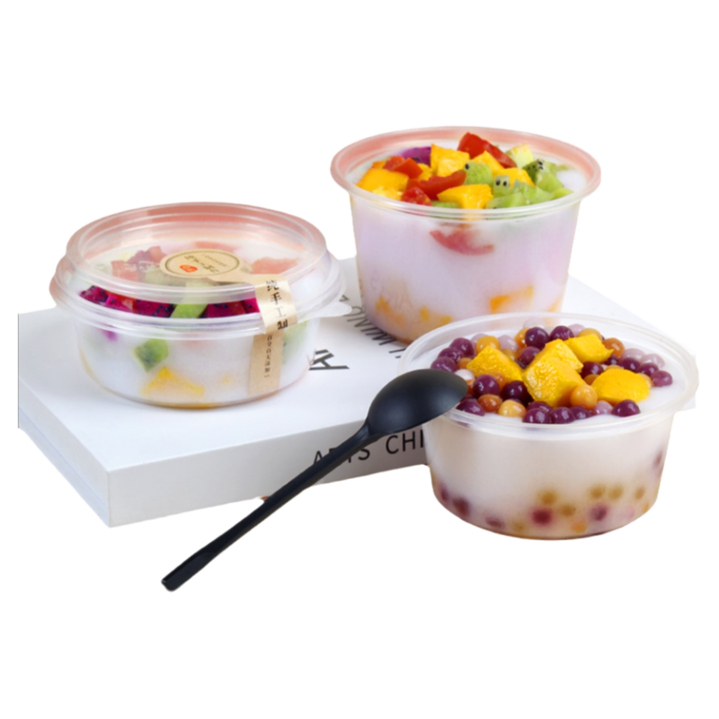 冰粉碗一次性专用圆形塑料打包盒