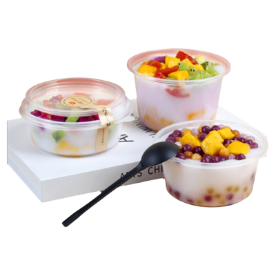 冰粉碗一次性专用圆形塑料打包盒
