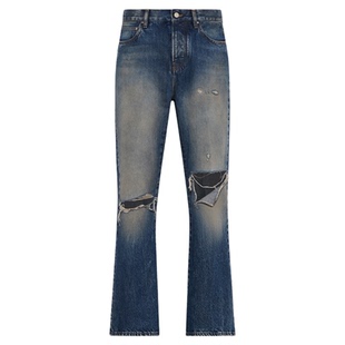 【新品】AMIRI2026早春新品男士复古靛青修身喇叭牛仔裤