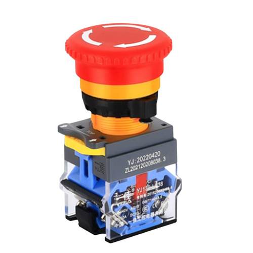 一佳急停按钮开关YJ139 LA38-11ZS紧急停止蘑菇头 推锁旋放式22MM