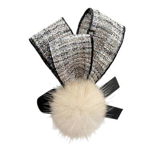 小香风别针胸花卡其色毛球布艺秋冬外套针织衫衣服饰品小清新胸针