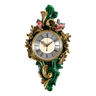 茱莉安法式奢华祖母绿铜陶瓷家用挂钟表欧式时尚客厅墙面装饰挂钟