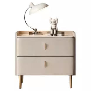 全实木床头柜2025新款轻奢高级感家用卧室小型简约现代床边收纳柜