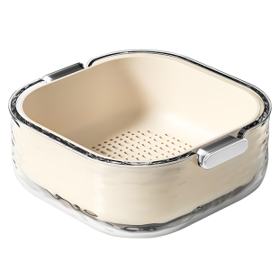 洗菜盆沥水篮厨房客厅家用洗水果盘简约双层塑料淘菜菜篮子