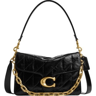 COACH/蔻驰女士菱格纹绗缝CHAIN TABBY单肩包斜挎包高级