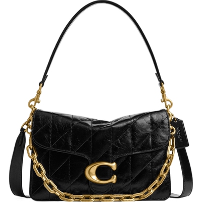 【礼物】COACH/蔻驰女士菱格纹绗缝CHAIN TABBY单肩包斜挎包高级