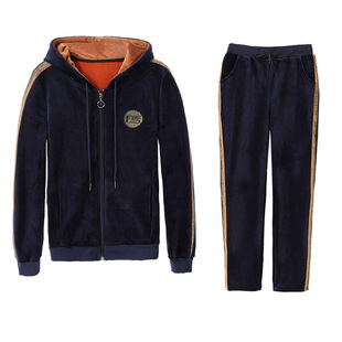 妈妈金丝绒运动套装女冬装加绒加厚中年女装运动服冬季休闲两件套