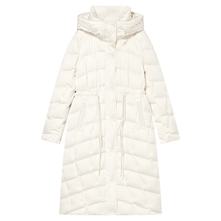 【蓬松高克重】Goodland美地冬季盐缩立领连帽长款羽绒服